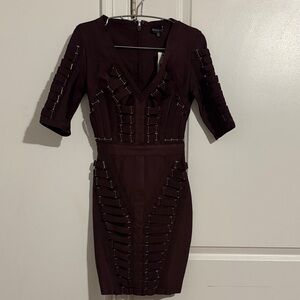 NWT Fashion nova Dark Burgundy Mini Dress